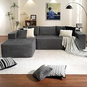 104" Cloud Sectional Couch with L-Shape Chaise,Modern Modular Sofa with Deep Seat, Upholstered Couches for Living Room Bed